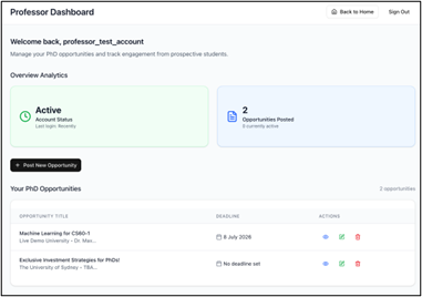 PhD Finder - Feature Screen 9
