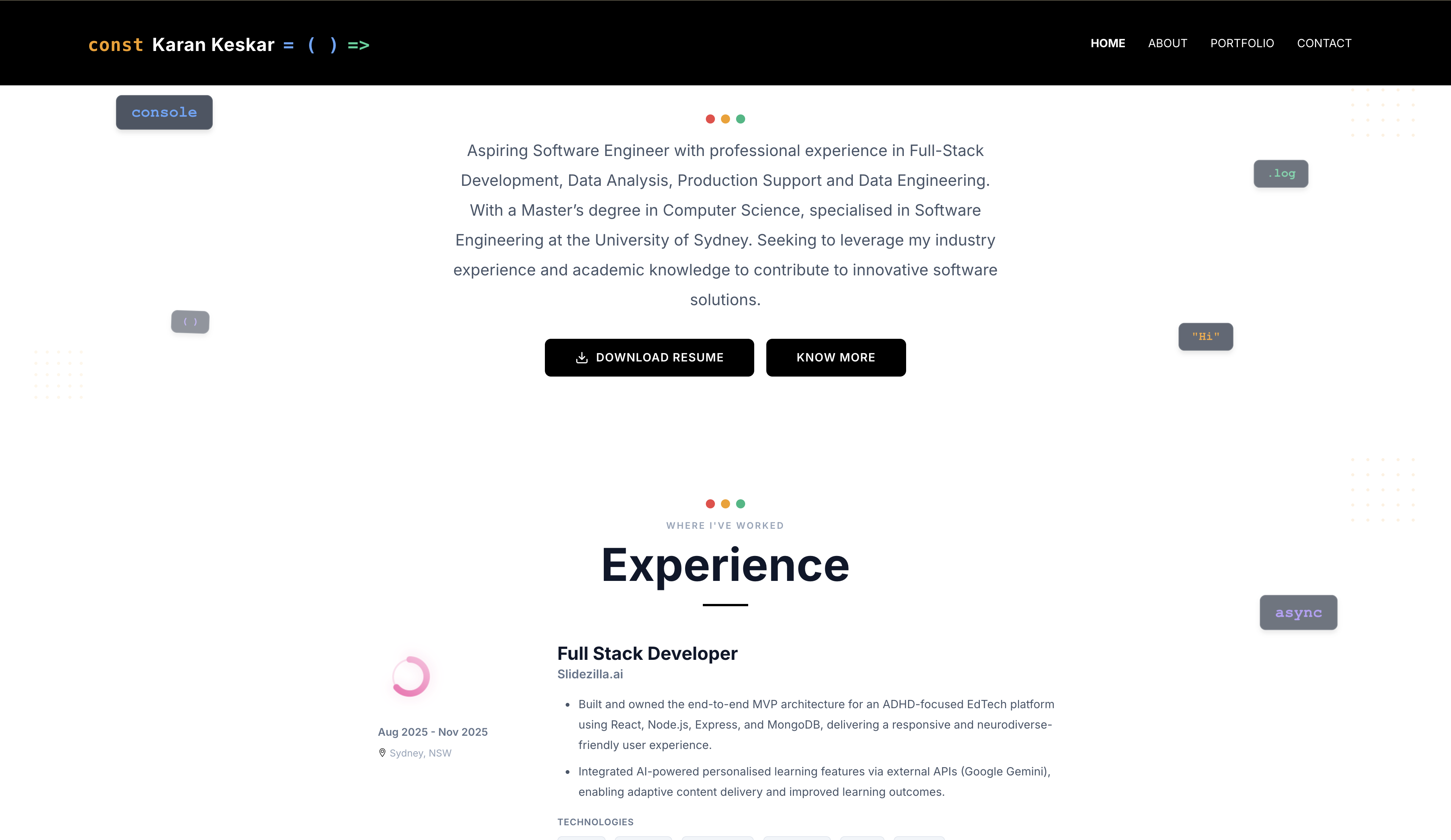 Portfolio Website - Resume