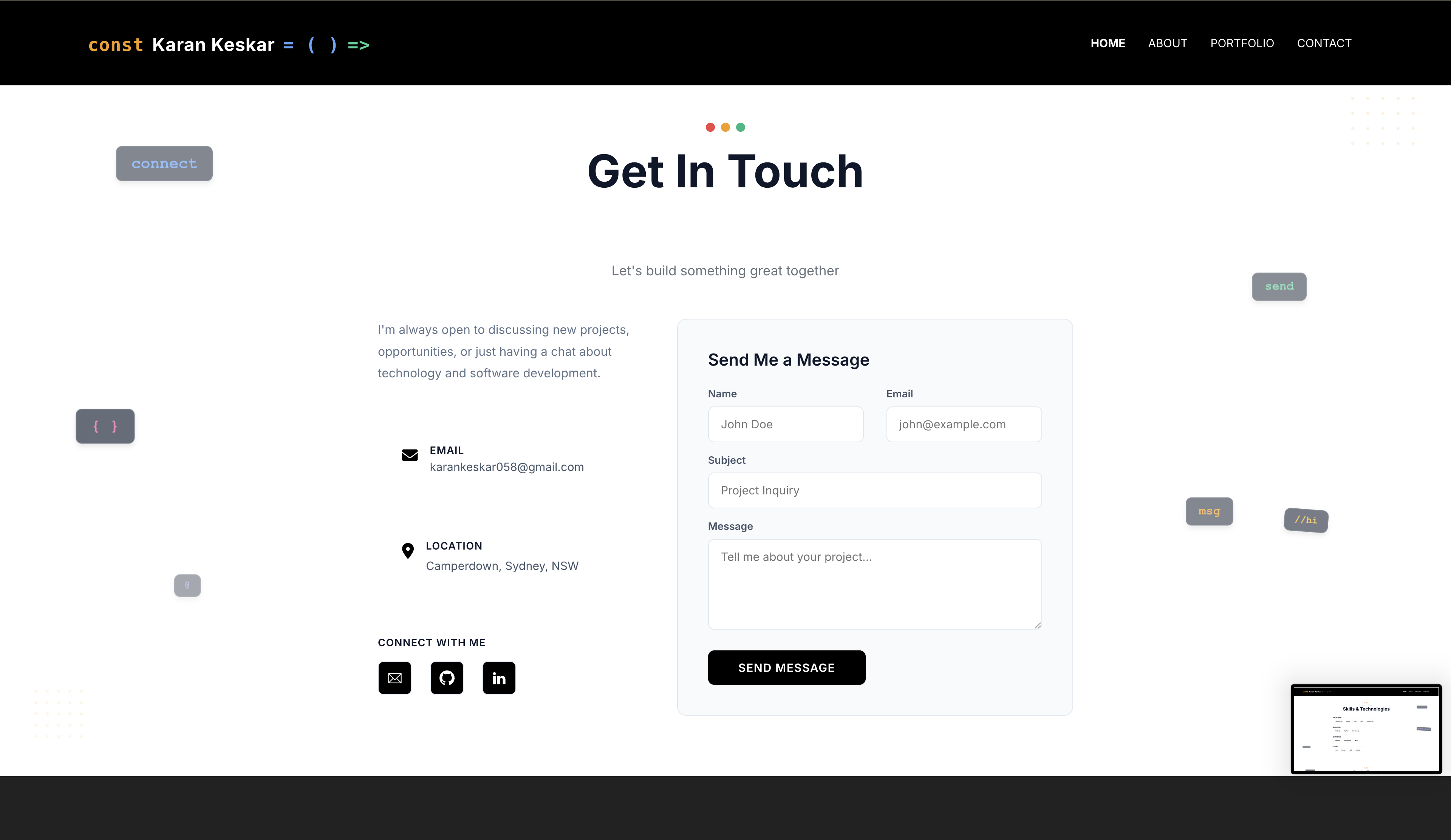 Portfolio Website - Skills